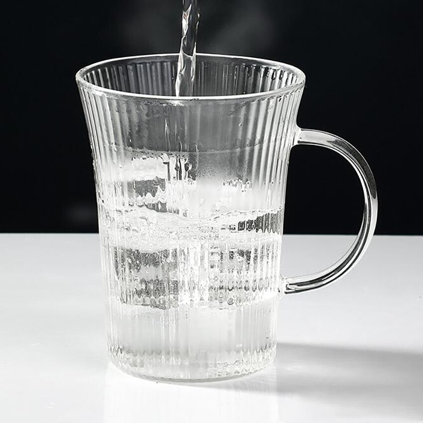 1Pc Vertical café verre tasse résistant à la chaleur café lait tasse multi-usages Transparent bière jus tasses thé verre tasse Drinkware: Clair