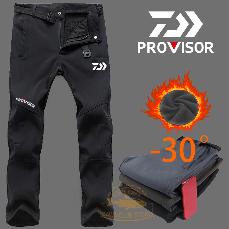 Daiwa Waterdichte Vissen Broek Winter Mannen Outdoor Ski Sport Warme Fleece Dawa Vissen Broek Ademend Thermische Broek