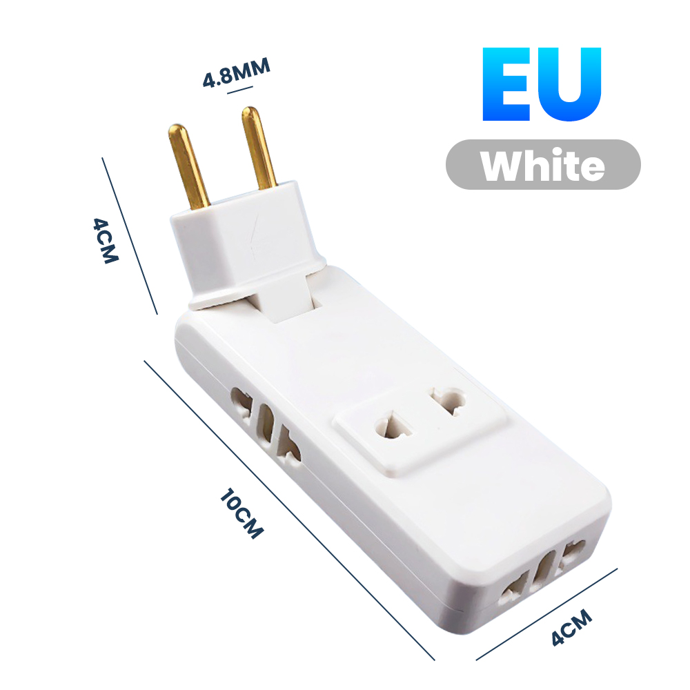 Elough EU-stekkeradapter 2-pins 4,8 mm voedingsadapter Opvouwbaar CN VS naar EU Europa Reisadapter AC-aansluiting converter: WHITE