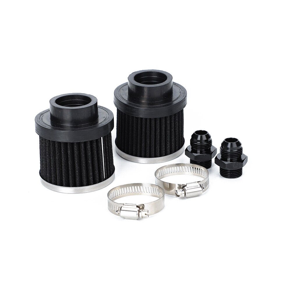 CNSPEED Black Aluminum Oil Catch Can Reservoir Tank Fuel Tanks With Breather Fliter Baffled