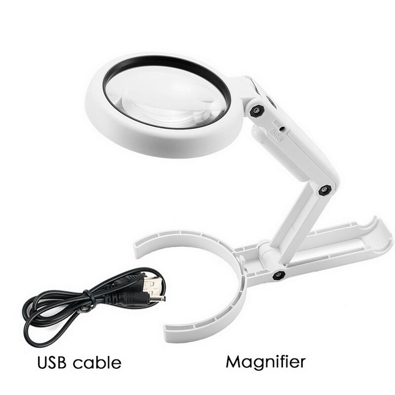 Vergrootglas met led-lampje, opvouwbaar bureauloep, multifunctionele leesloep voor lasreparaties: Fs75rc 8 geleid
