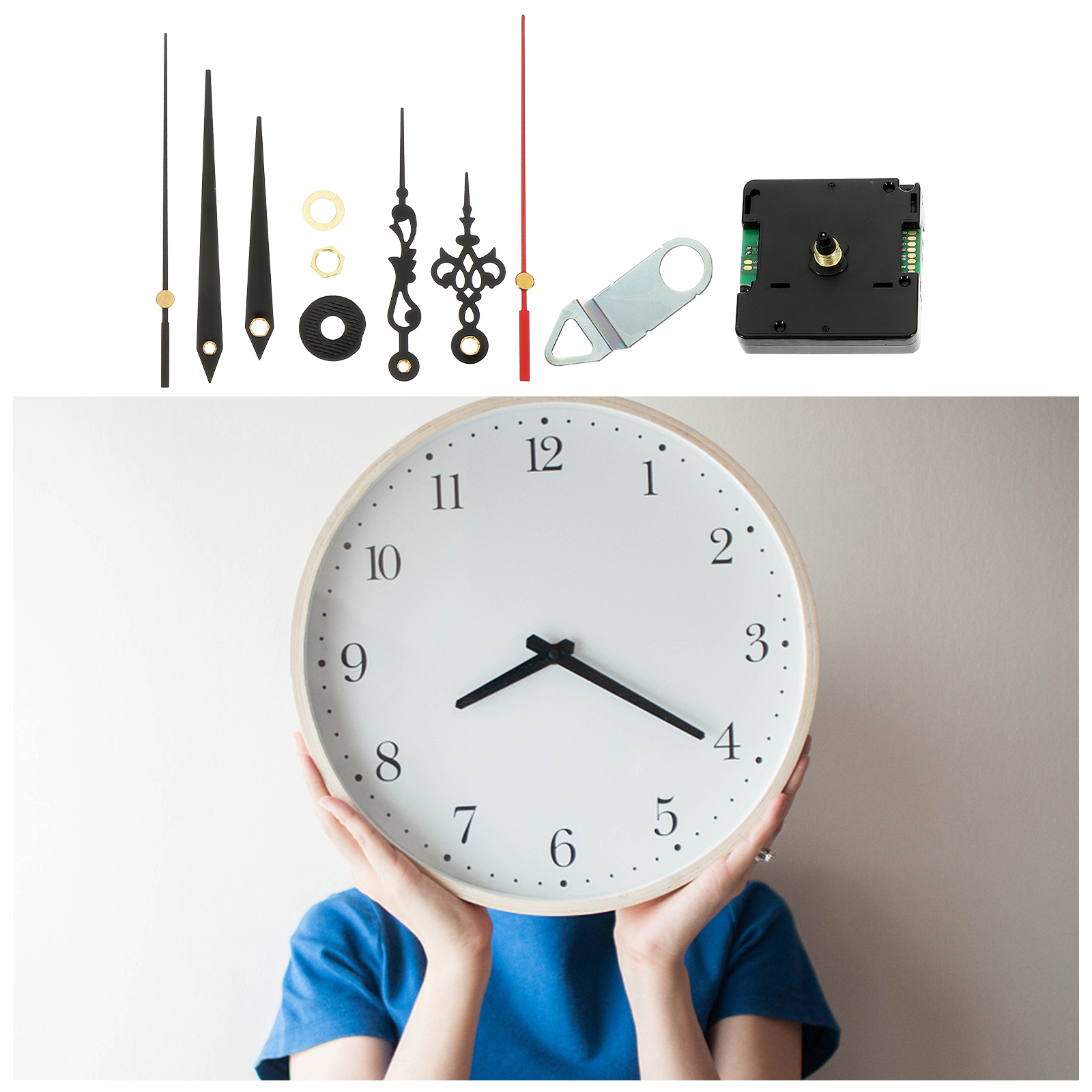 Funkgesteuertes Uhrwerk DCF77 Silent Wall Mechanism Ersatzteile Automatische Zeiteinstellung DIY Reparatur Hoch