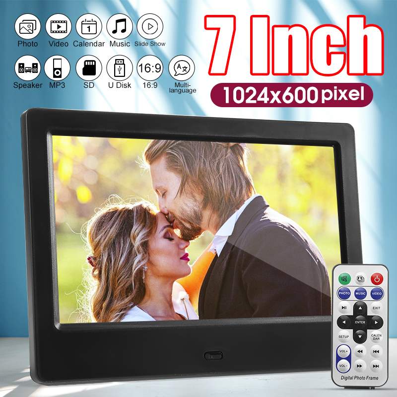 7 inch Screen Digital Photo Frames HD LED Backlight 1024*600 Full Function Picture Music Video Movie Electronic Album