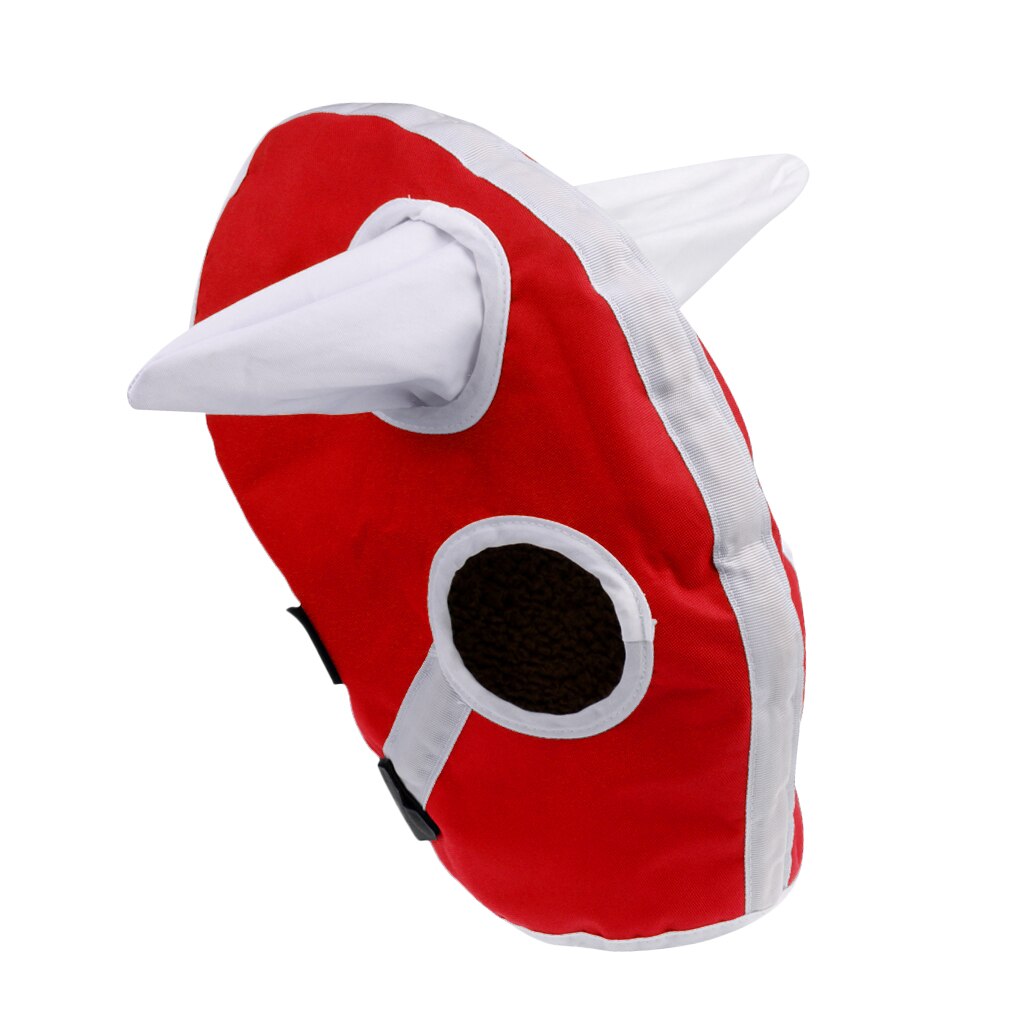Red Adjustable Comfortable Horse Face Hood With Ears Full Protection