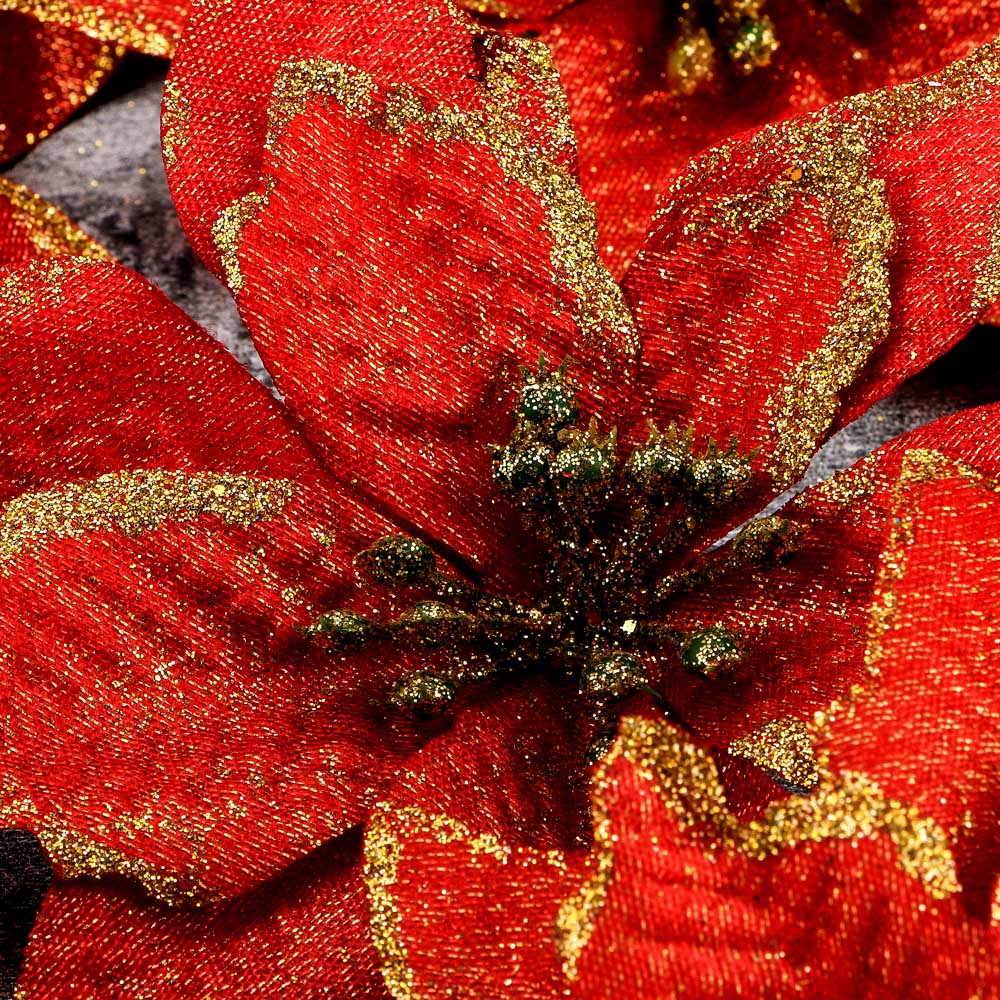 10 stks/set Glitter Bloemen Kunstmatige Kerst Decoraties voor Huis Kerstboom Ornamenten Xmas Tree Nieuwjaar Decor praktische