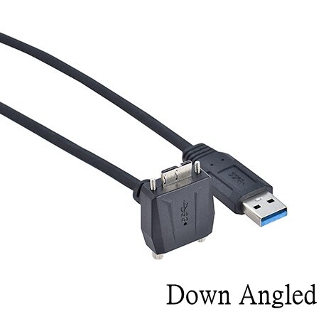 5M 3M USB 3.0 to USB3.0 Micro/B Up Down Left Right Angled 90 Degree Screw Mount Data Cable for Point Grey Chameleon Camera: Down Angled / 5m