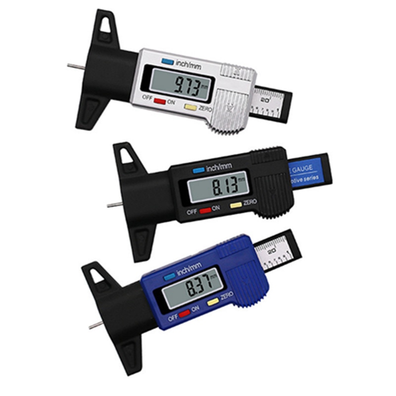 Digital Depth Car Tyre Digital Tread Brake Pad Shoe Gauge Depth Tester Guage Test 0-25.4mm Measurer Tool