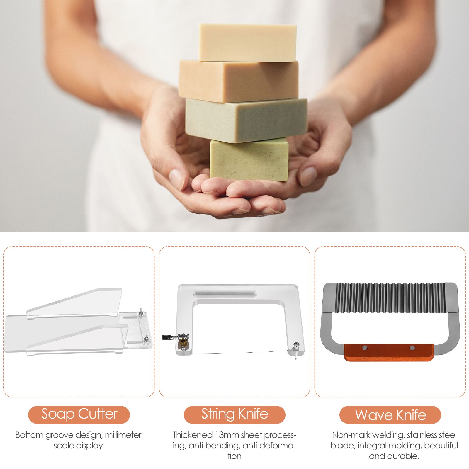 Acrylic Soap Cutter Adjustable Cutting Tool For Handmade Soap Making DIY Soap Steel Wire Cutting Home Soap Cutting Machine