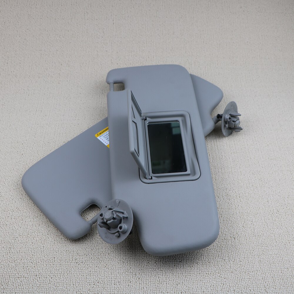 Pair Gray Front Sun Visor Panel With Makeup Mirror For Chevy Aveo 95327509 95327507