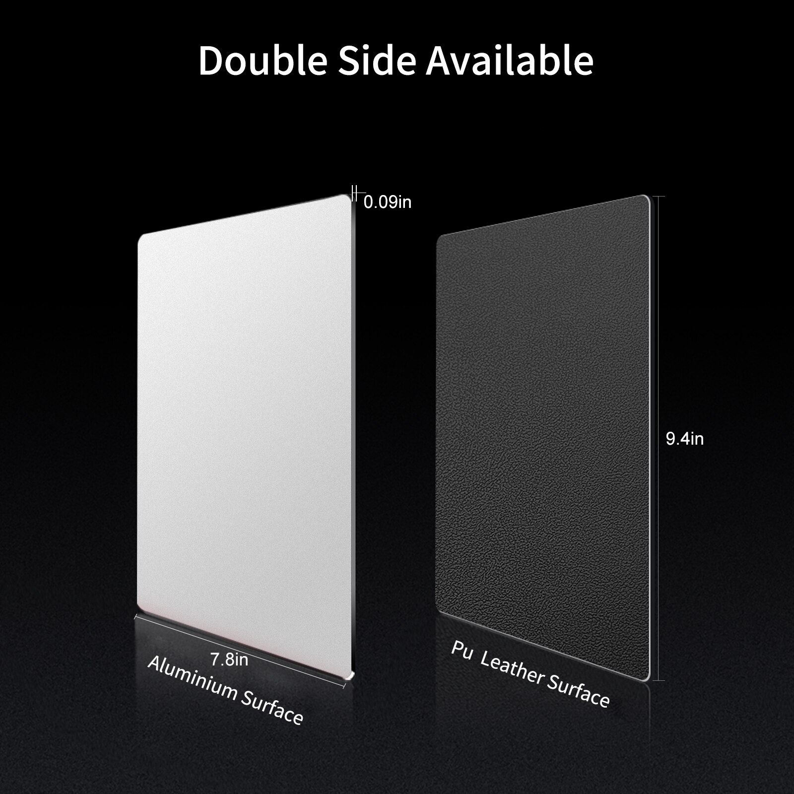 Tapis de souris métallique en aluminium matte, rigide, lisse, magique et mince, double face, étanche, contrôle rapide et précis, idéal pour le bureau et la maison: medium silver