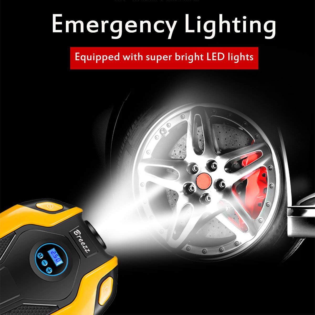 Digital Display Tire Inflator DC 12 V Portable Car Air Compressor Pump 150 PSI Tyre Air Pump for Car Motorcycles Bicycles