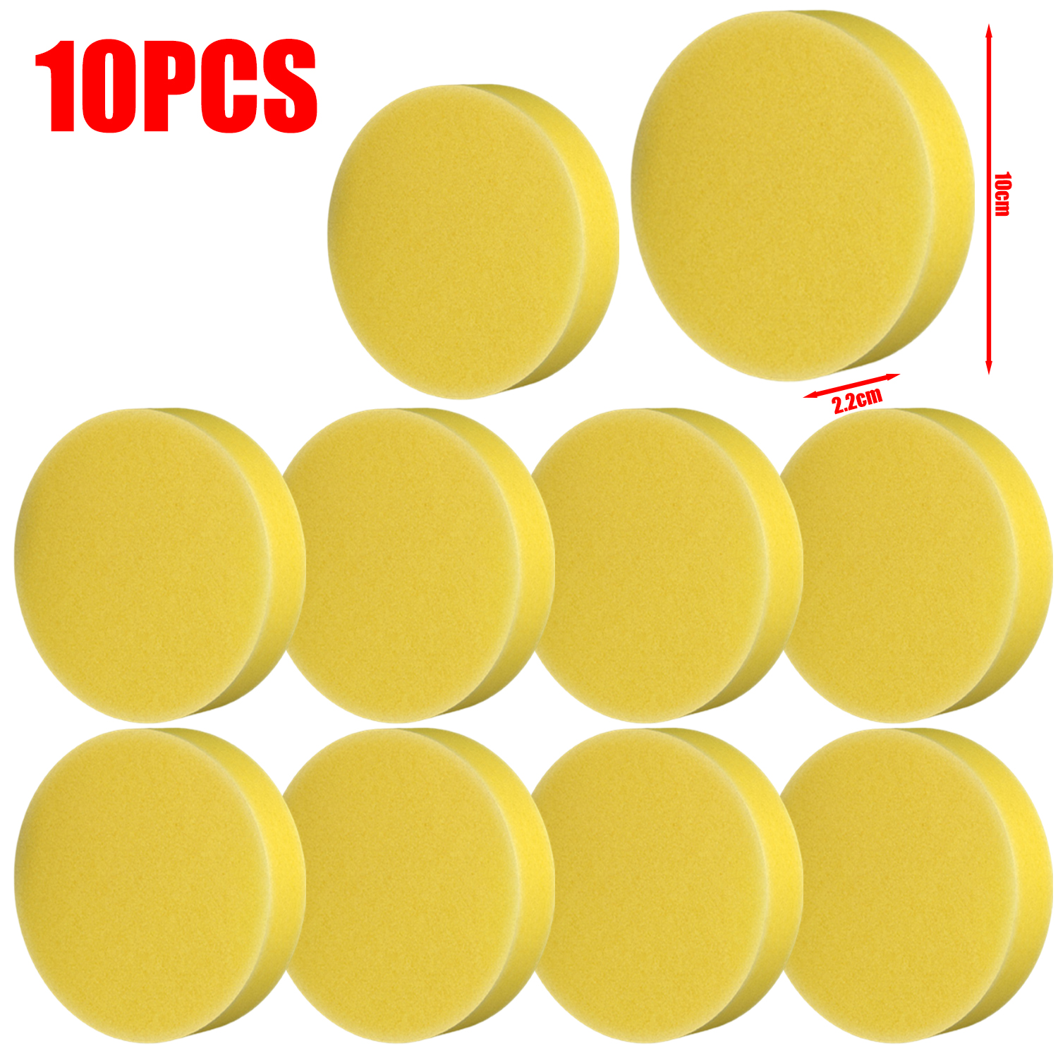 Auto Waxen Polish Wax Schuimspons Geel Rond Hoge Dichtheid Applicator Pad Reinigingsspons Auto Detail Wassen Car Cleaning Tool: Rood