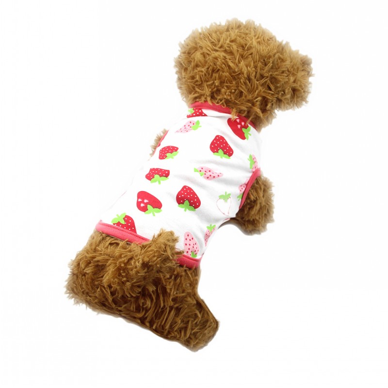 Cute Dog Vest Summer Chihuahua Dog Clothes Bichon Dog Costume Thin Ventilate Sweatshirt Pet Clothing Cotton Print Cat T-Shirt