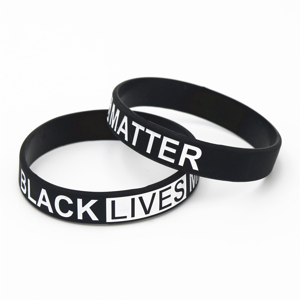 1Pc Black Leven Kwestie Siliconen Polsbandje Black Silicone Rubber Armband & Armbanden Voor Mannen Vrouwen Naam