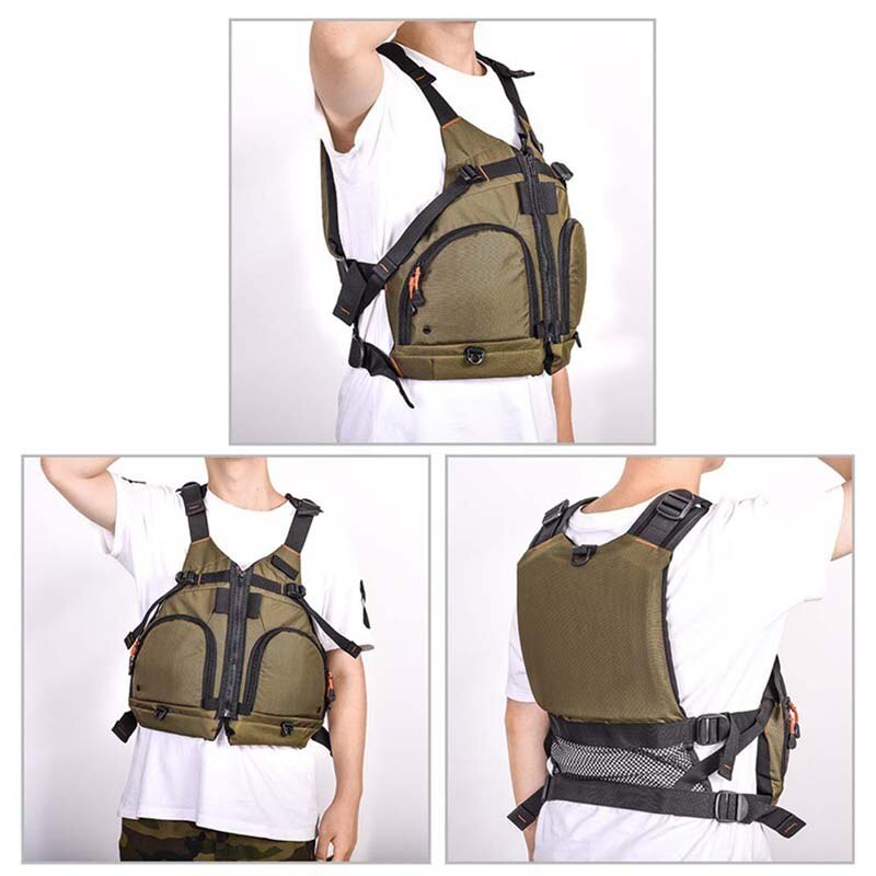 Adjustable Mutil-Pocket Fishing Vest Adult Swimming Life Vest Outdoor Sport Breathable Swimming Drifting Safety Life Jacket
