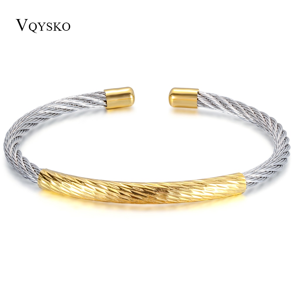 stainless steel cable mesh Cuff Bracelets chain bracelet bangles for women