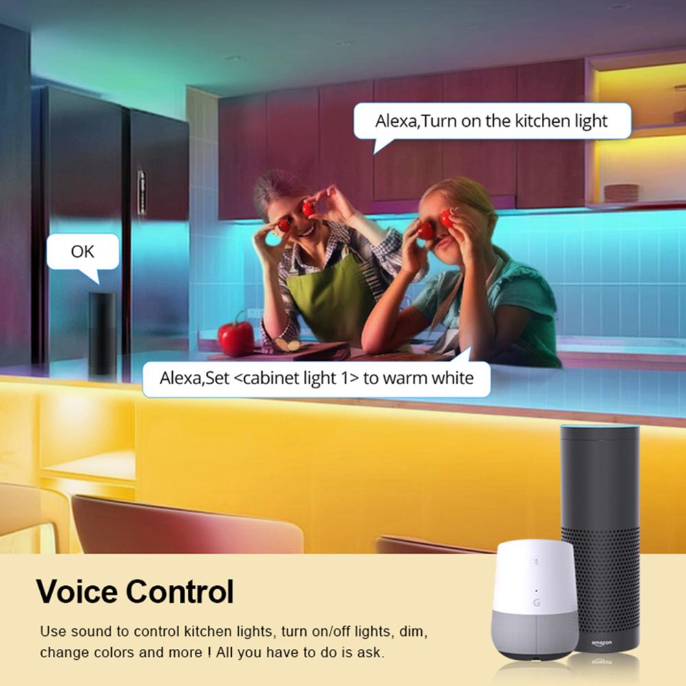 Tuya Smart Life Switch Voice Control Tuya WIFI Alexa Diy Smart Compatible Google Home Dimmable RGB LED Light Strip Controller