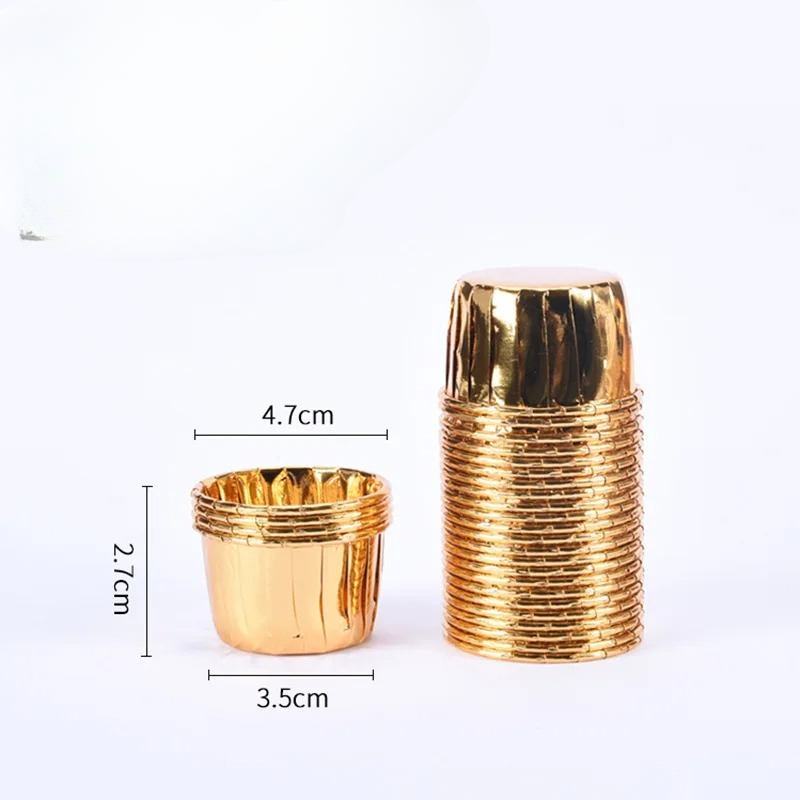 50 Uds. Mini paquete pequeño de papel para tazas de magdalenas, envoltorios para cupcakes, cajas para tazas para hornear, cajas para muffins, herramientas para pasteles DIY, suministros de cocina para hornear: Color zafiro profundo