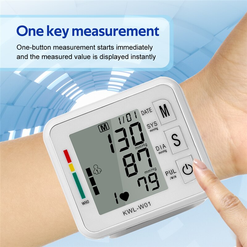 Automatic Upper Arm Blood Pressure Monitor Cuff LCD Display Sphygmomanometer Household Tonometer Electronic Mini Tensiometro