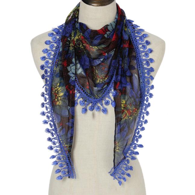 Women Triangle Wrap Lady Shawl Colorful Lace Scarf Female Tassel Shawls Scarves Spring Summer Photo Props Accessories