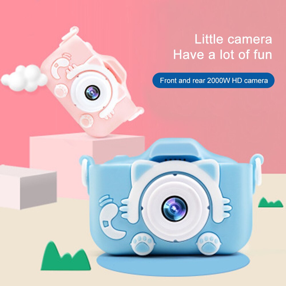2000W Cute Kitten Children'S Digital Mini Camera X5s Dual Camera HD Photo Taking Macaroni Candy 2.0 Inches