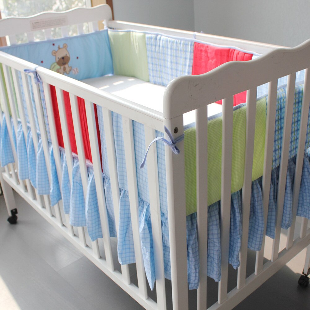 Stijl 100% Katoen Wieg Bumper Set Ademend Beschermen Baby Jongen Meisje Baby Bed Bumper Borduren 2Pcs: Default Title