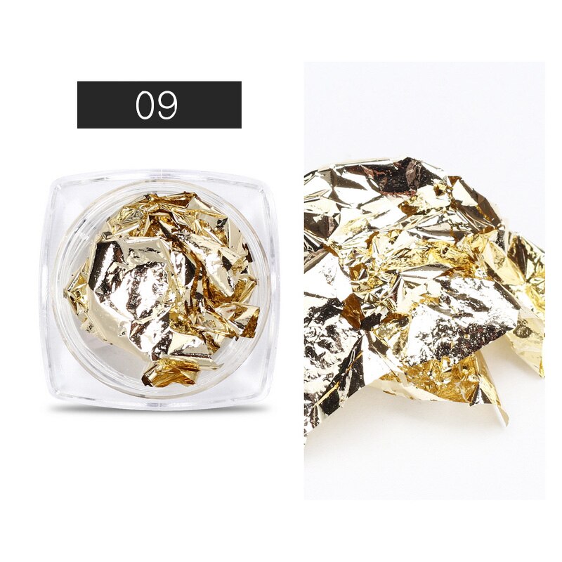 1 Box Nail Art Sticker Kleurrijke Onregelmatige Folies Papier Goud 3D Flakies Manicure Nail Art Diy Decoratie Accessoires