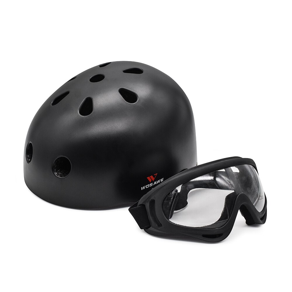 WOSAWE kask sportowy kolarstwo bezpieczeństwo chroń kask łyżwiarstwo deskorolka odkryty dorosły dzieci ochronny kask rowerowy: Helmet Glasses / M