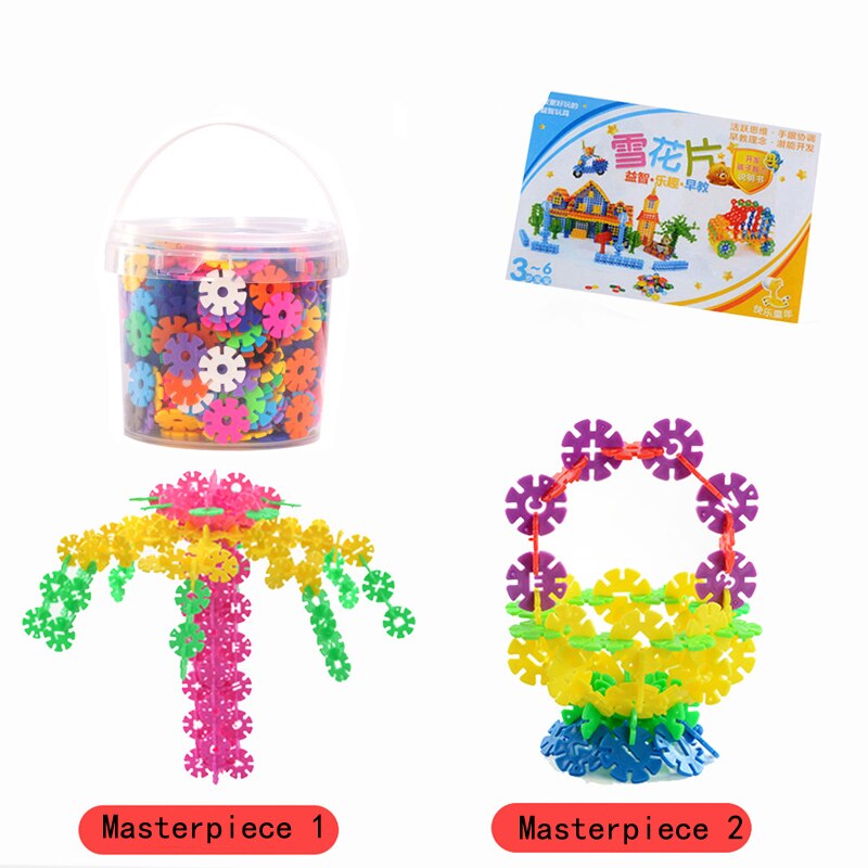 Rompecabezas 3D de plástico para niños, juguetes creativos de construcción de copos de nieve, juego de discos de plástico entrelazados, juguete para el cerebro