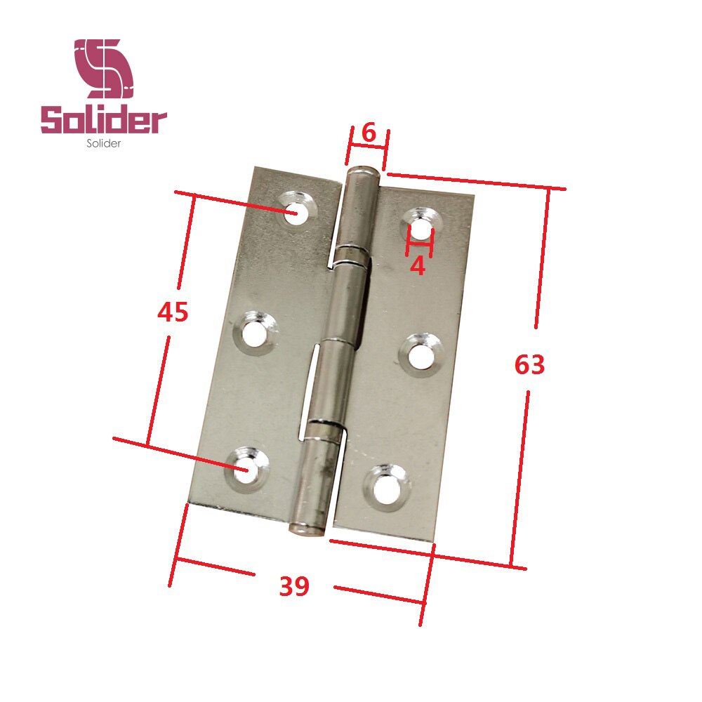 2Pcs 2 Inch 2.5 Inch 3 Inch Stainless Steel Flat Hinge Cabinet Doors Windows Wooden Furniture Box Hinges