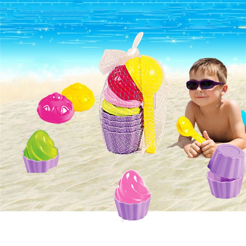 Kids Baby Strand Zand Speelgoed Kleine Cakevorm Lepel Ijs Pudding Strand Zand Baden Spelen Kinderen Outdoor Play 9 stks/set