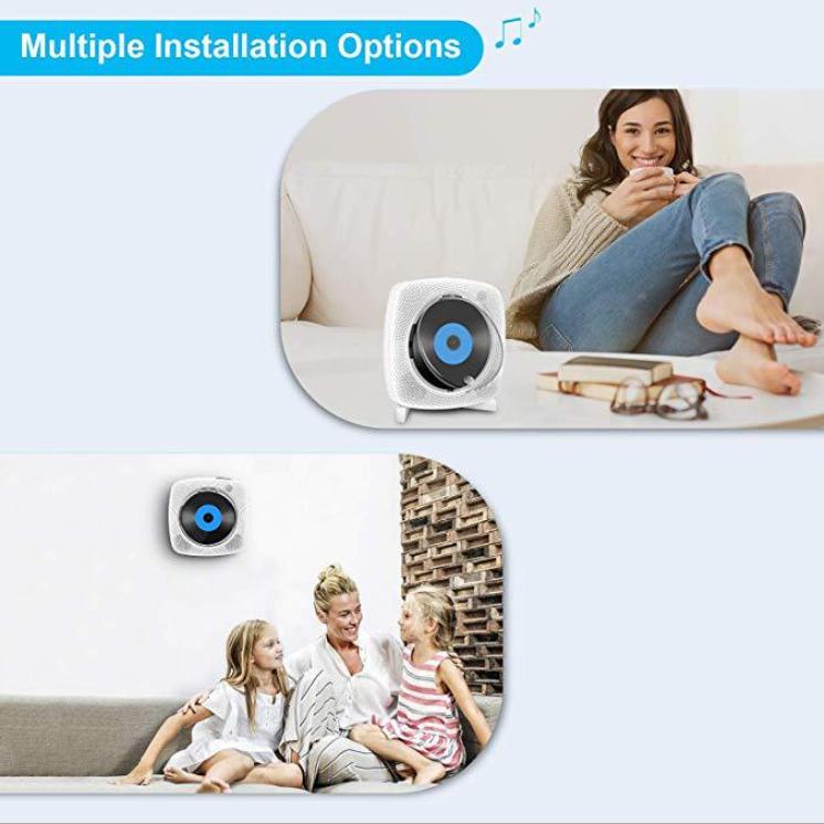Bærbar cd-afspiller vægmonterbar bluetooth hjemme-fm-radio indbyggede hifi-højttalere med fjernbetjening understøtter  mp3 wma vcd dvd