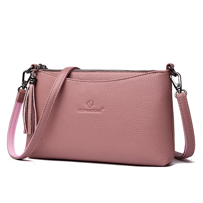 luxury handbags women crossbody bags leather handbags for women shoulder bag lady bag: Pink