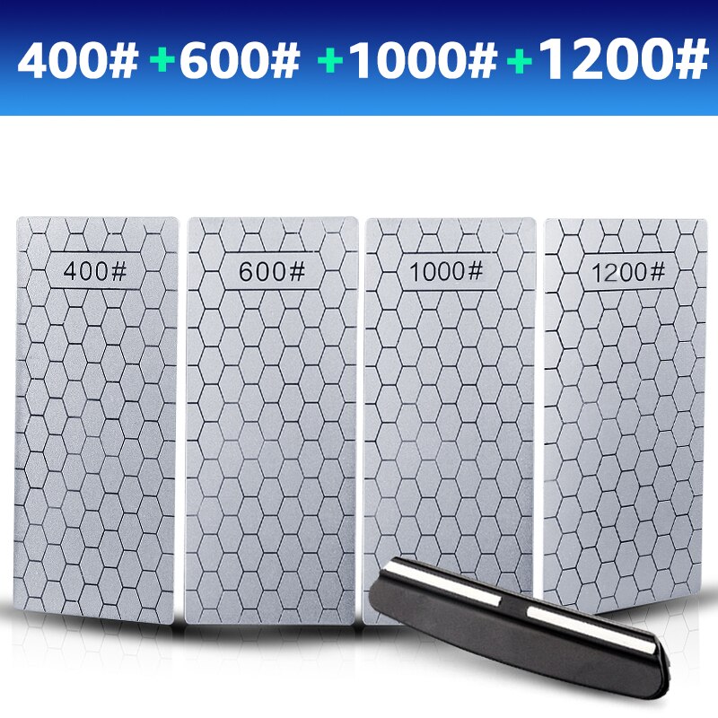 Diamond Knives Sharpening Stone 400# 1000# 600# Grindstone Knife Sharpener Ultra-thin Honeycomb Surface Whetstone Set: ALL Set