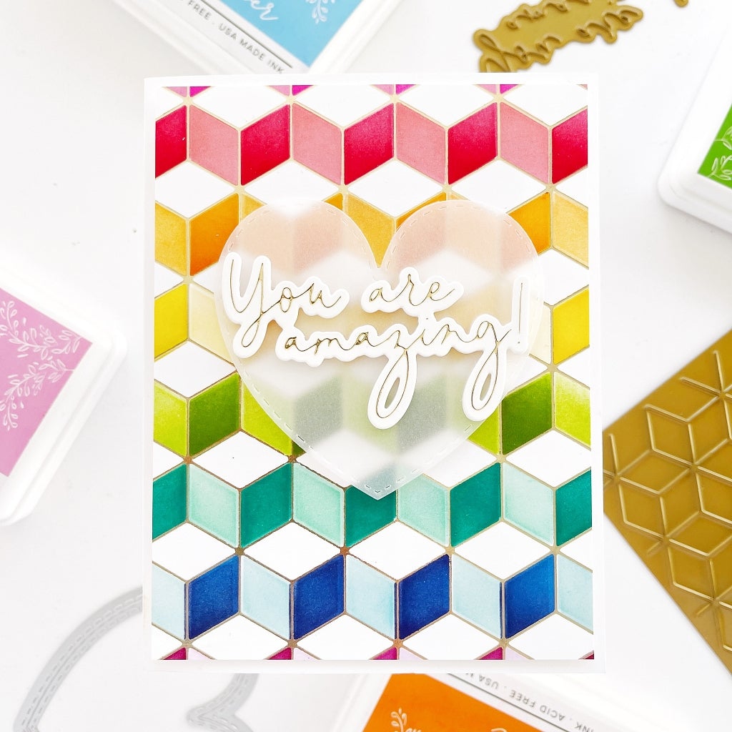 Diamond Background Foil Stencil for Scrapbooking Album Decoration Craft for DIY Greeting Card Making 2022