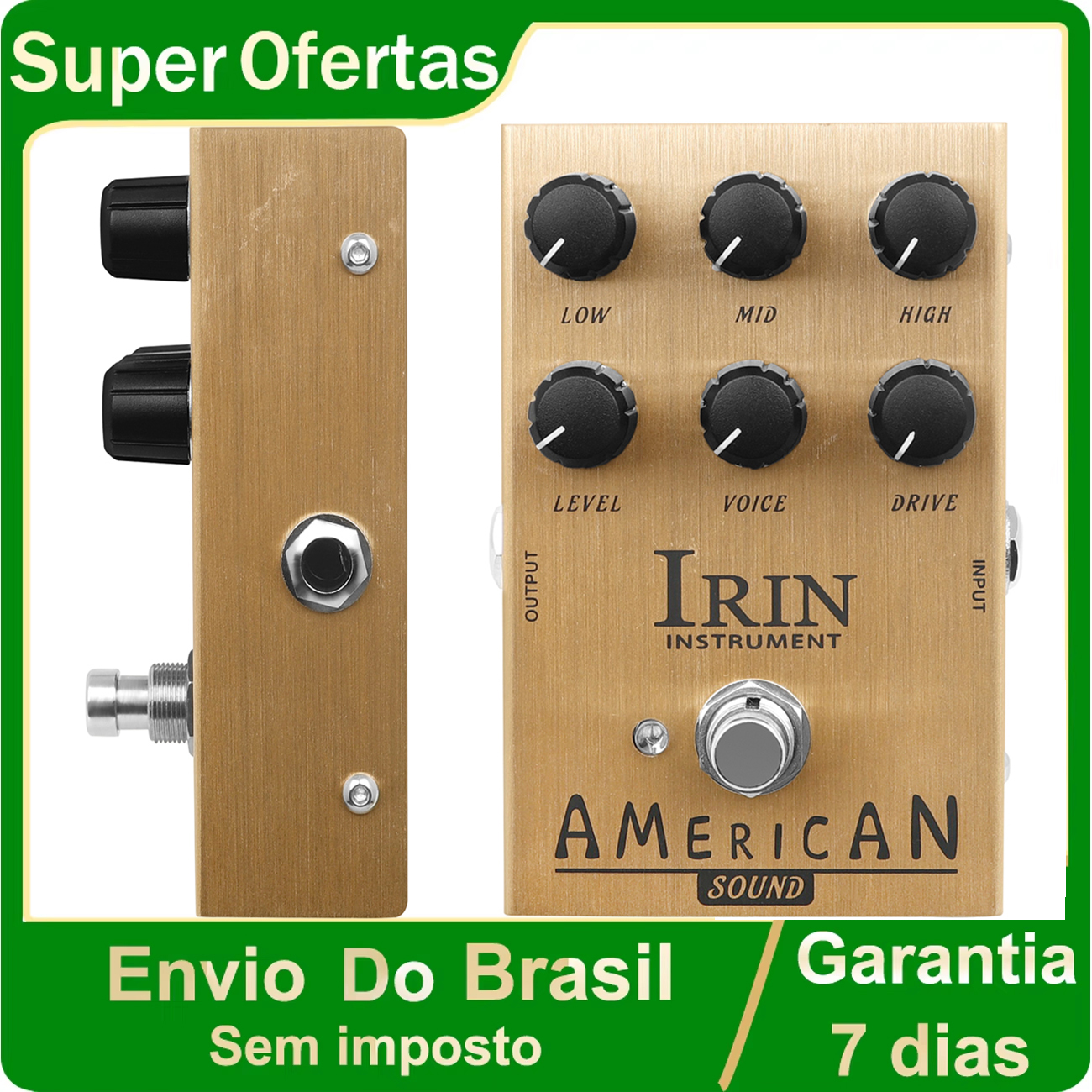 Pedal de efecto de guitarra IRIN, controlador de banda británico/americano/UZI/máximo/banda, Pedal de guitarra eléctrica True Bypass, accesorios de guitarra: Borgoña