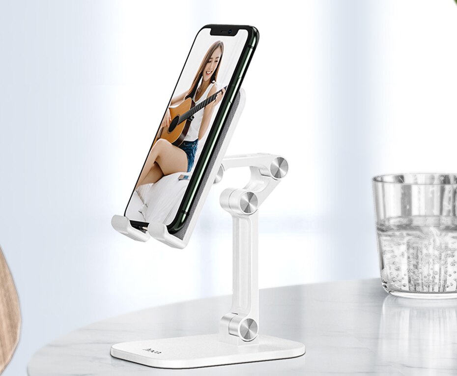 Bureau Telefoon Houder Stand Tablet Desktop Houder Voor Beugel Verstelbare Universele Telefoon Stand Houder Voor Tablet Smartphone: White