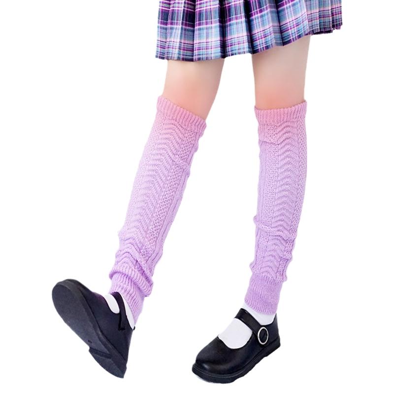 Women Loose Socks Japanese Student Girl&#39;s Sock White Leg Warmer Stockings Lolita JK Style Leggings Warm Legs: Purple