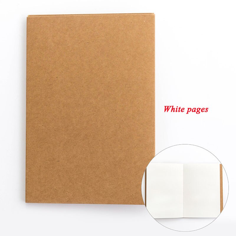 White/Kraft Paper Inner Page Notebook Art Students Sketch Book Office Memo Children Graffiti School Stationery: WHITE