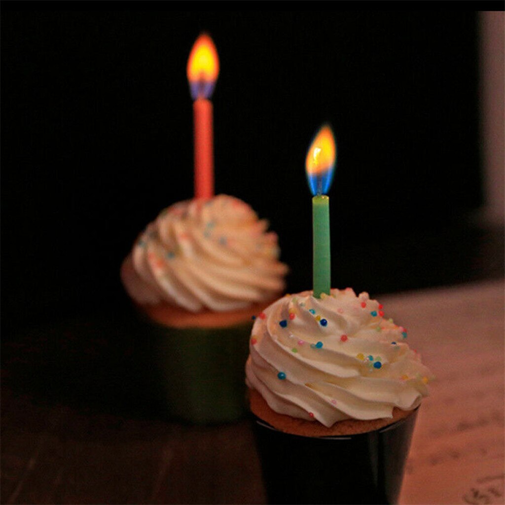 IN STOCK! 12PCs Colorful Flame Birthday Candle Happy Birthday Candle Party Festival Colorful Flames Candle wax