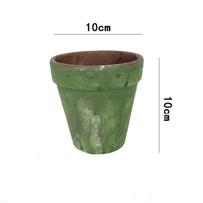 Red pottery flowerpot simple ceramic planter green plant ancient moss pot plant flowerpot aerated moss flowerpot flowerpot moss: 10x10cm