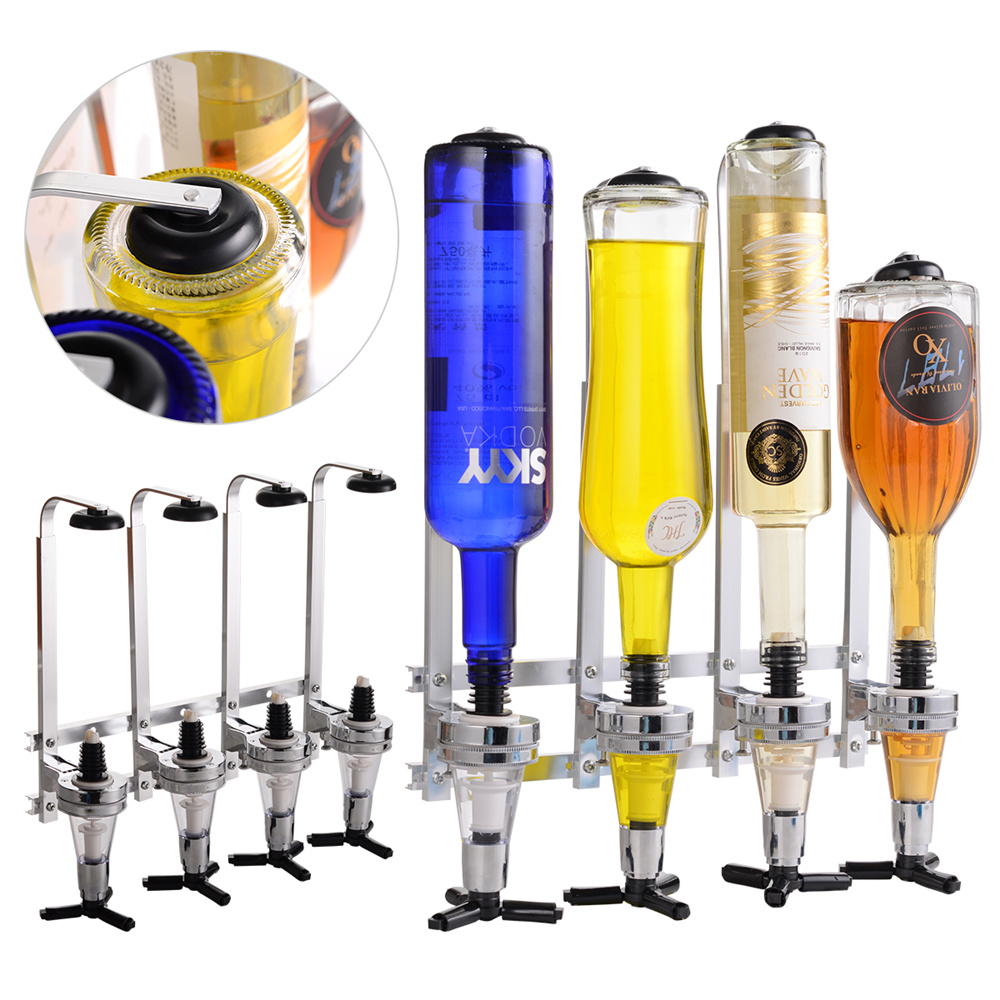 4/5/6 flaske sprit dispenser veggmontert alkohol drink shot cocktail shaker, bar verktøy roterende vin drikke whisky dispenser