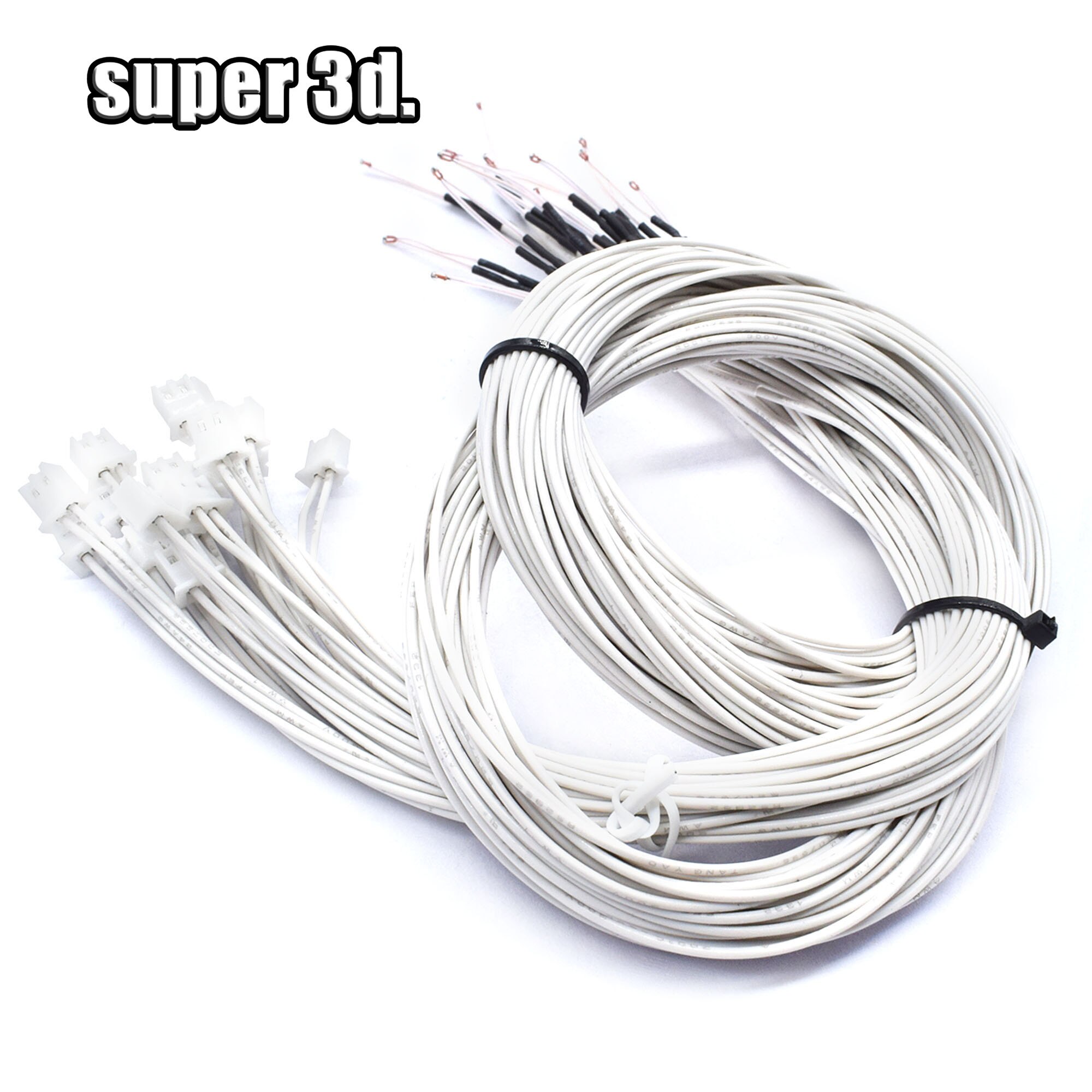 3D Printer parts Thermistor NTC Temperature Sensor 3950 1% line100&150cm 100K with XH2.54 White Terminal 2P connector terminal