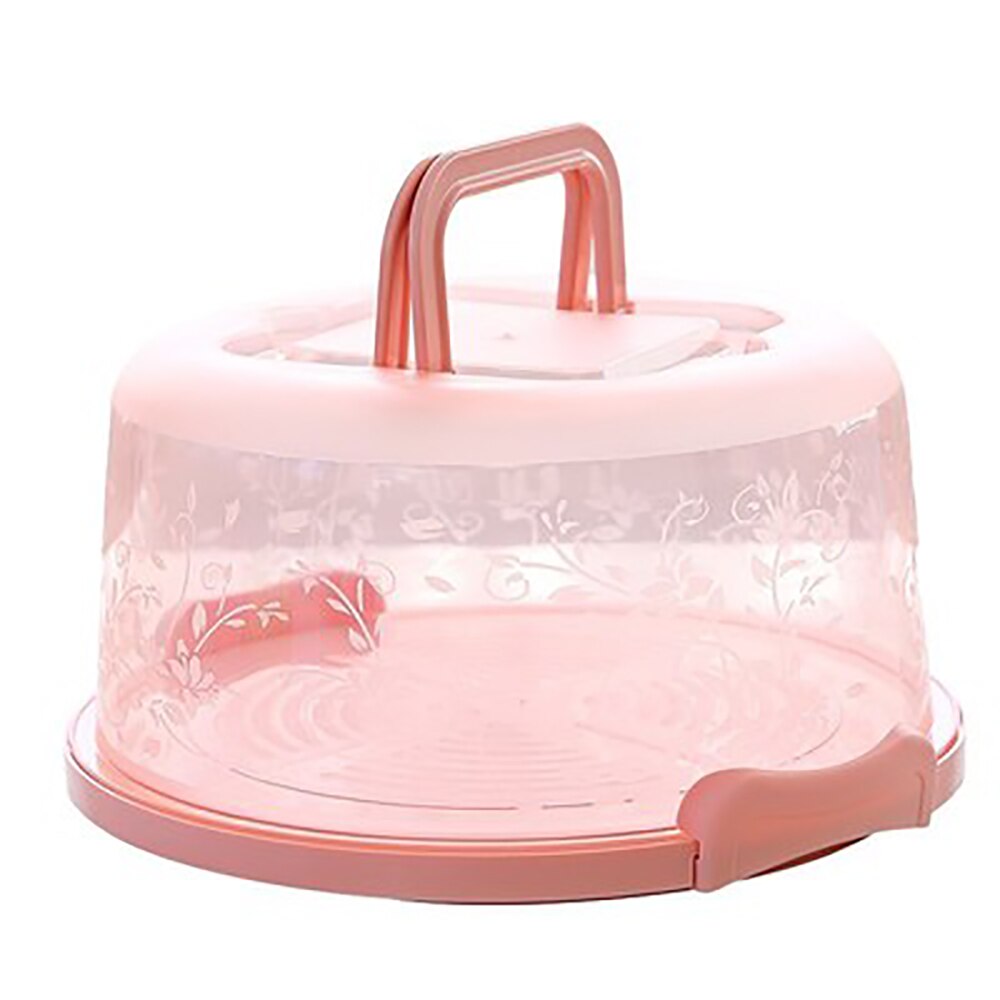 Contenedor portátil de plástico para pastel redondo, caja de contenedor para postres y magdalenas, servidor de almacenamiento, herramienta para cocina con bandeja de 26x22x12,5 cm: green