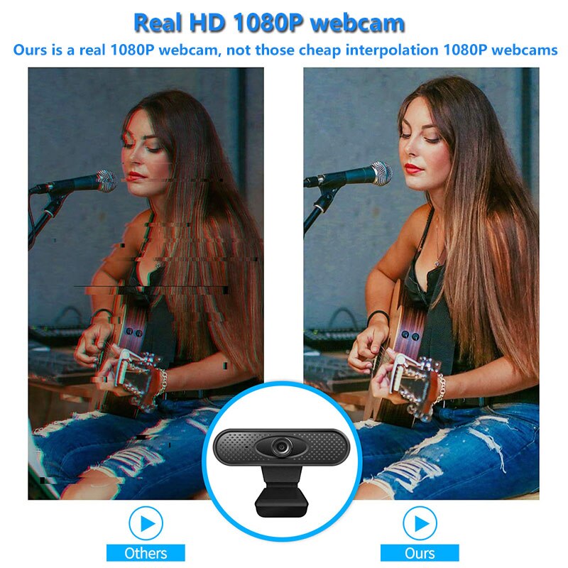 Webcam Full HD 1080P Web Camera For Computer USB Plug Cameras with Built-in HD microphone Clip-on Digital Video Webcamera Webcam