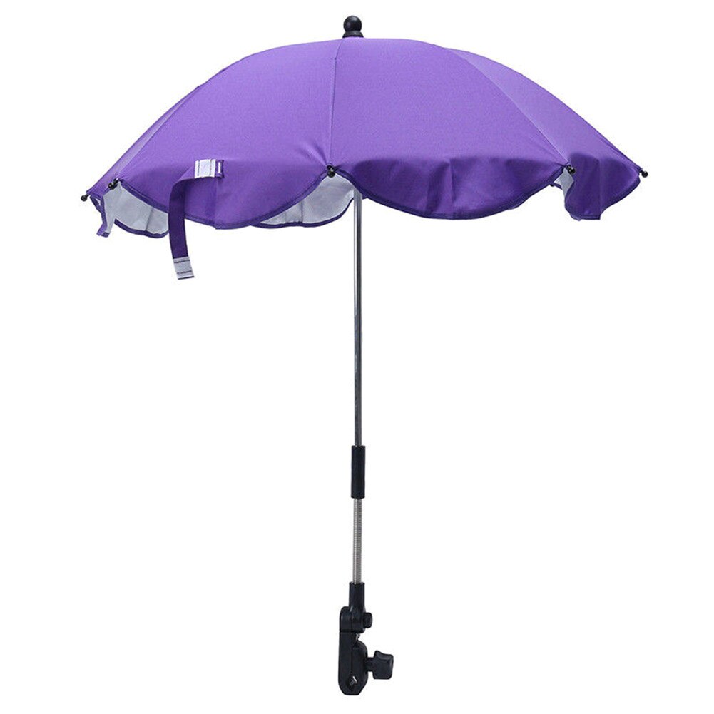 Infant Baby Stroller Umbrella Adjustable Baby Pushchair Umbrella Sun Shade Pram Canopy Cover Umbrella Baby Stroller Accessories: Purple