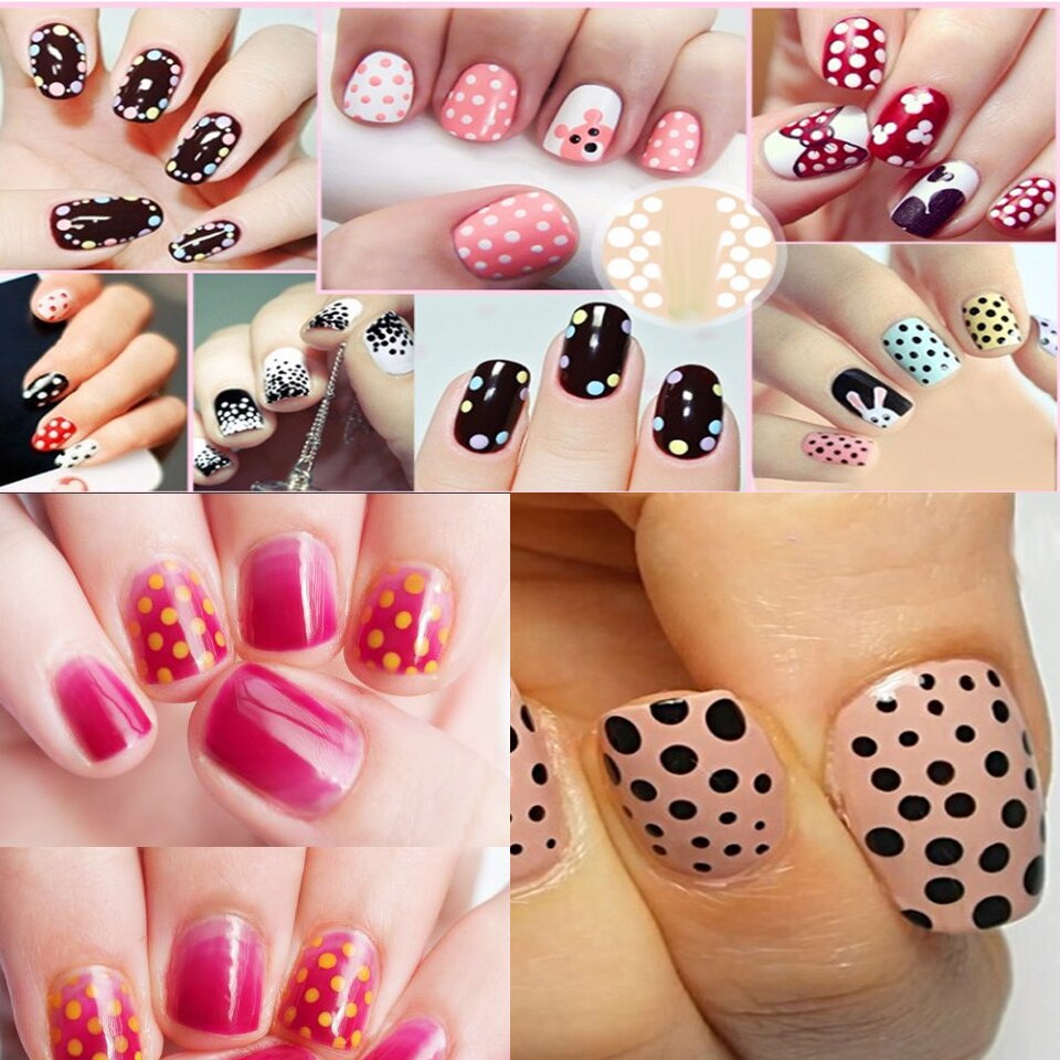 5Pcs 2 Way Wooden Dotting Pen Marbleizing Tool Nail Art Dot Dotting Tools