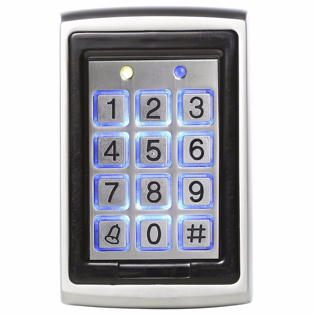 7612 Standalone Toegangscontrole Metalen Behuizing Rfid 125Khz Proximity Em Card Entry Lock Deur Toetsenbord Enkele Deur Toetsenbord Reader