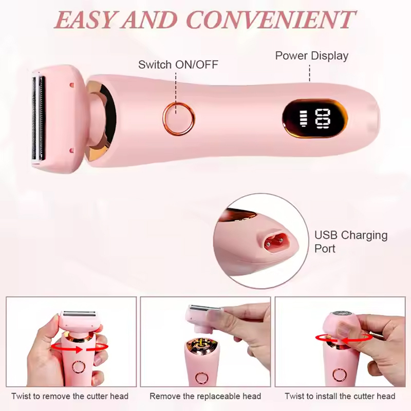 Professioneel 2-in-1 nat droog elektrisch waterdicht scheerapparaat Ontharing Lady Shaver Trimmer voor bikini beenarm onderarmgebied