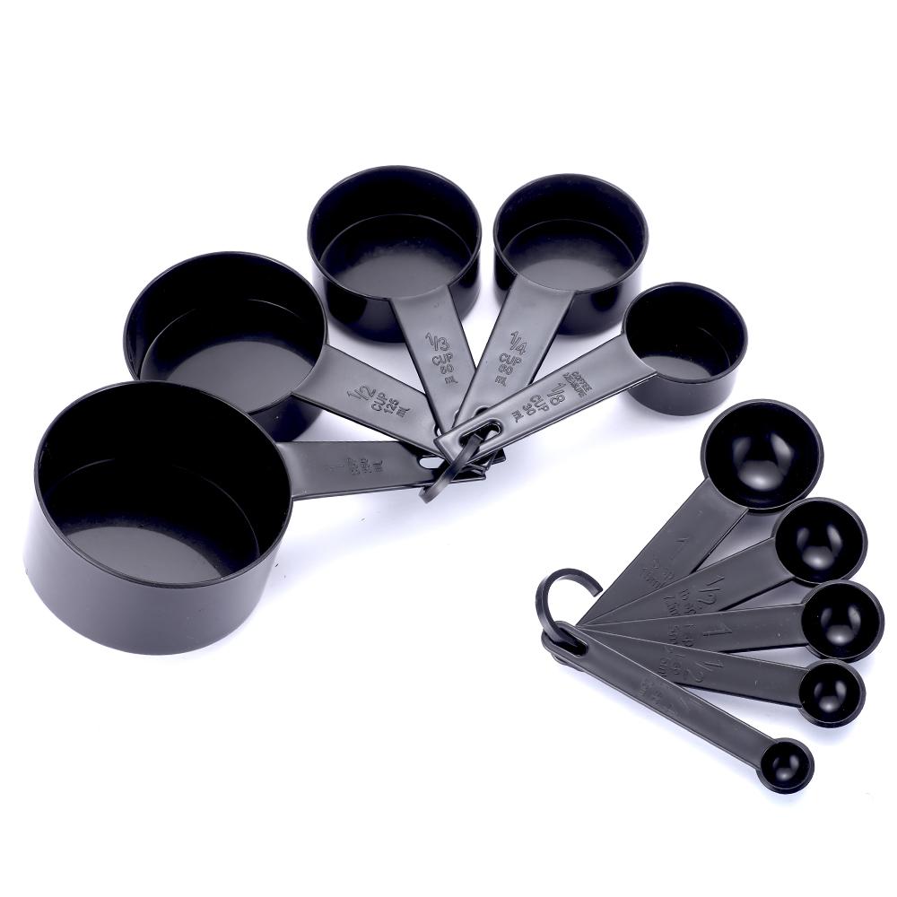 10 Uds 7 Color tazas de medir y cuchara medidora tipo pala mango de silicona herramienta de medición para cocina